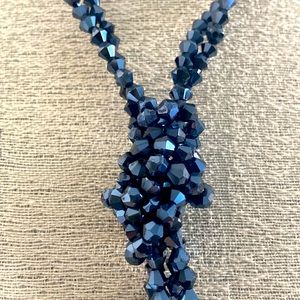 Long lariat beaded necklace